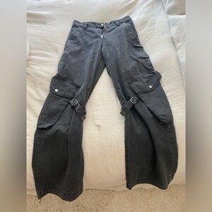 Acne studios pontina cotton utility cargo pants charcoal black 36 (4) small